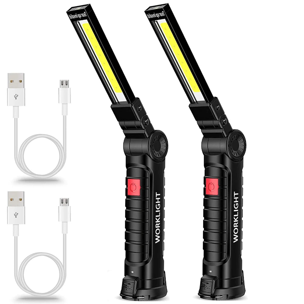COB LED Taschenlampe Arbeitslicht USB wiederaufladbar PortableMagnetic Lanterna Hängelampe mit eingebauter Batterie Camping Taschenlampe 