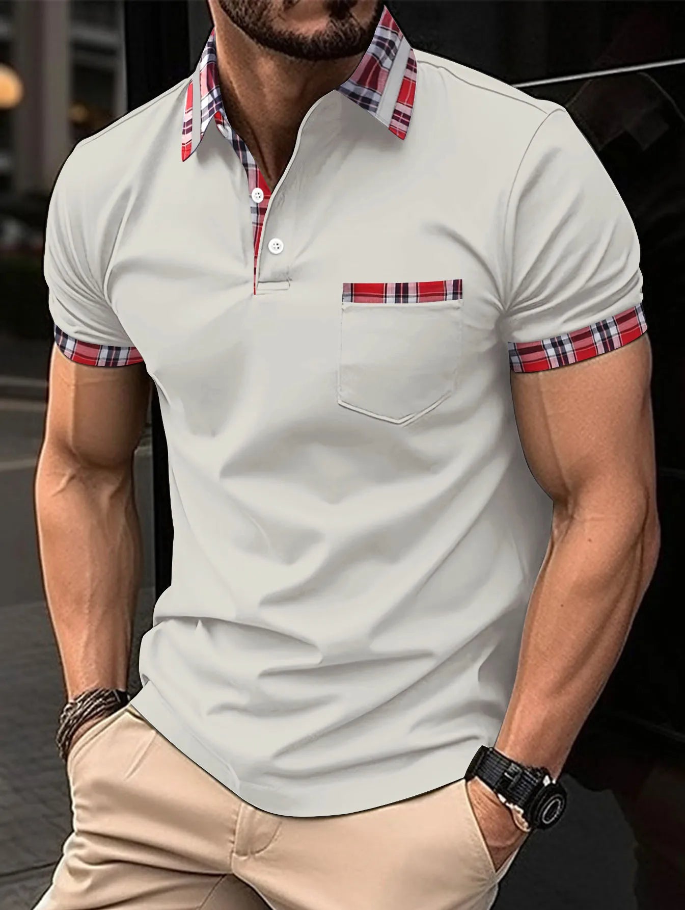 2023 Summer New Men's Casual Short-Sleeved Polo Shirt Trip Fashion Lapel T-Shirt Men's Breathable Polo Shirt Men's Clothing