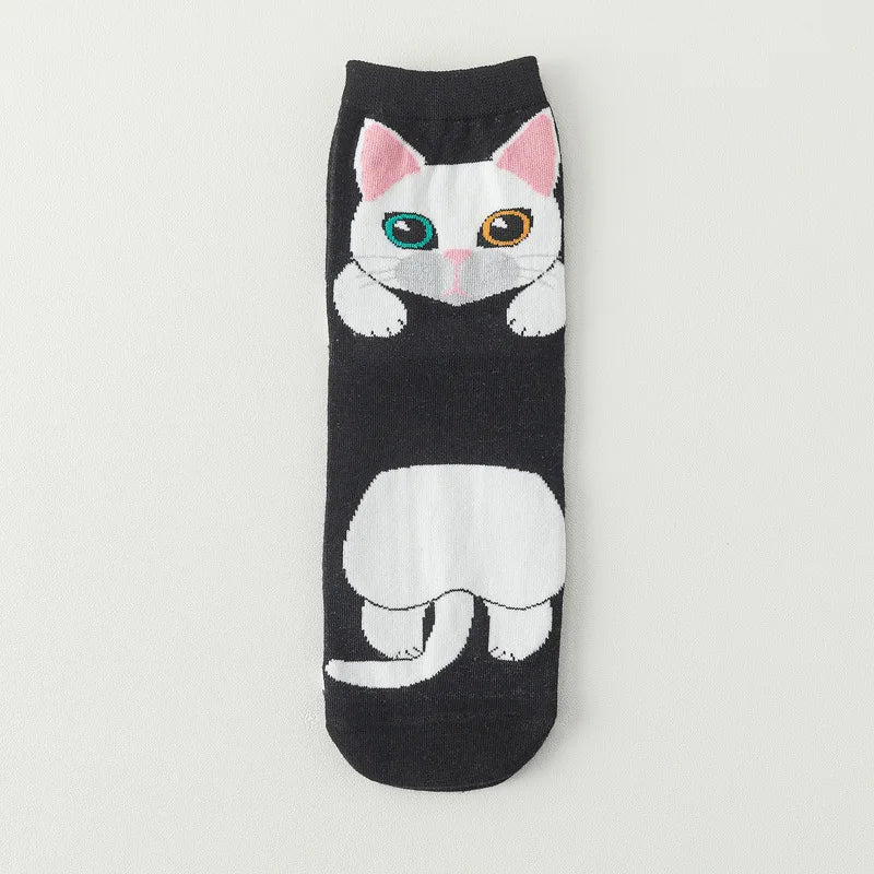 25 Patterns Korea Japan Fashion Funny Cartoon Lovely Cats Happy Socks Women Girls Casual Streetwear Cute Dress Sox Spring Summer