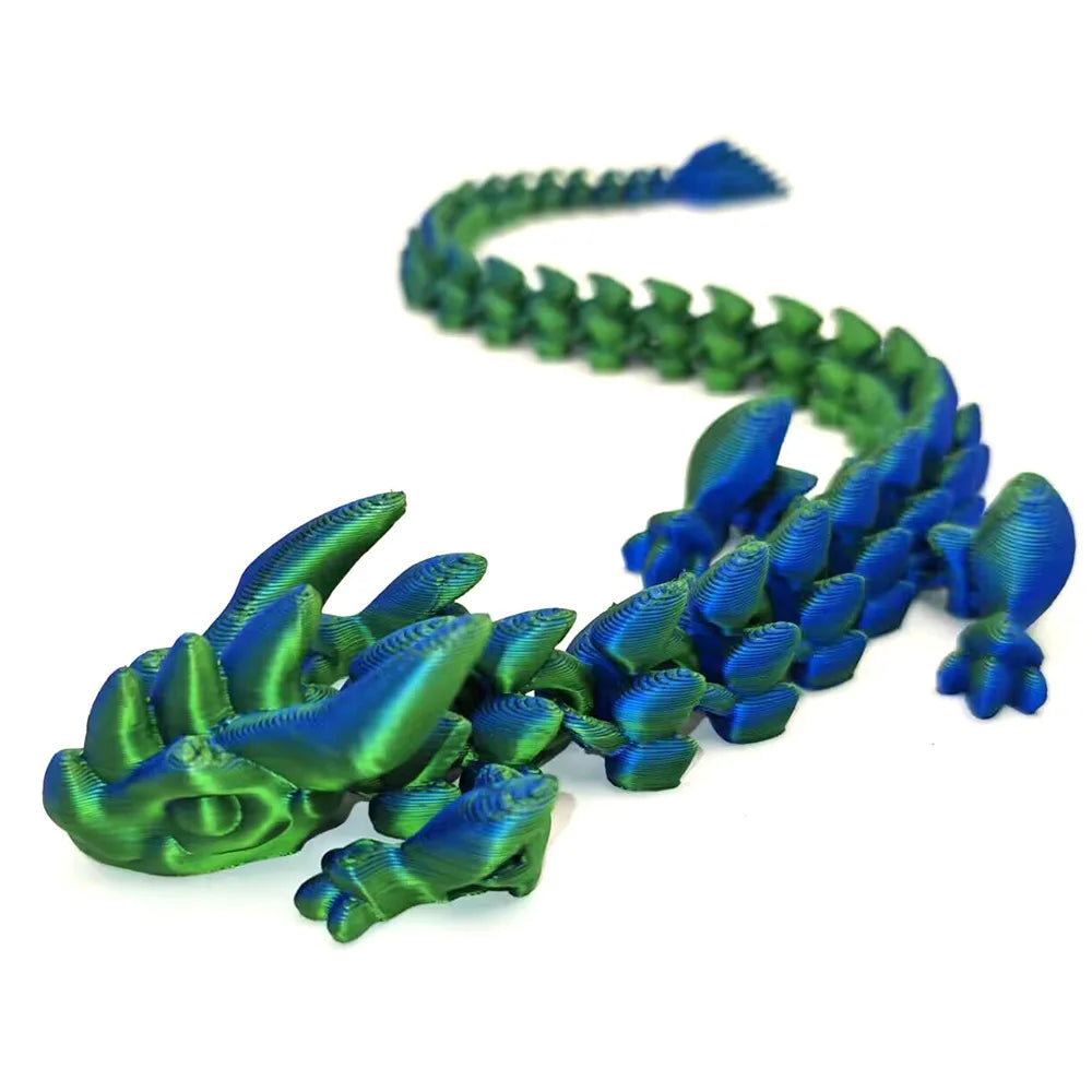 3D Printed Model Toys Dragon Multi-joint Ornament Kids Toys Realistic Animal Figures Decorations Relieving Desktop Boys Gifts