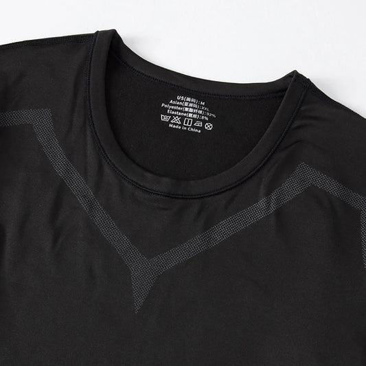 طقم بنطلون رجالي ضيق بأكمام طويلة ودافئ مكون من قطعتين مناسب للخريف والشتاء، بنطلون لياقة بدنية للرجال، قميص، جري، يوغا، رياضيون، ملابس رياضية 