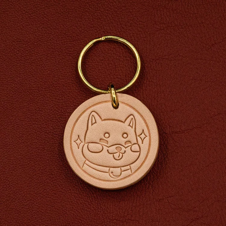 Corgi Cute Keychain Leather Cowhide Key Chain Pendant Pet Dog Shiba Inu Bag Charm Key Ring Gift for Girl Besties Accessories