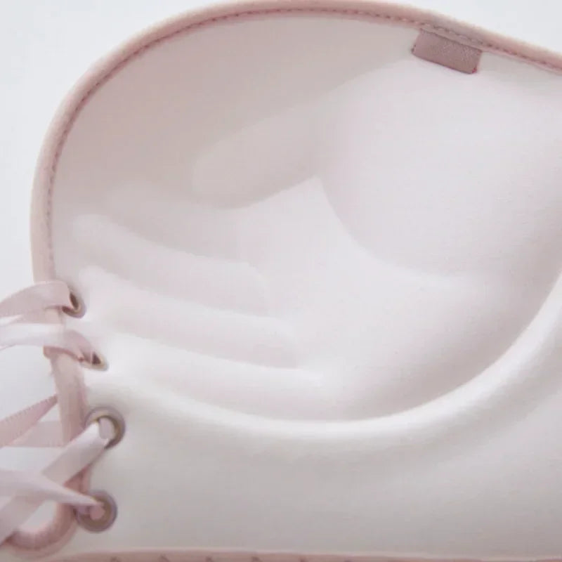 Bralette Push Up Bras Women's Strapless Non Slip Invisible Bra Gathering Without Steel Ring Lace Lingerie Bride Wedding Bra