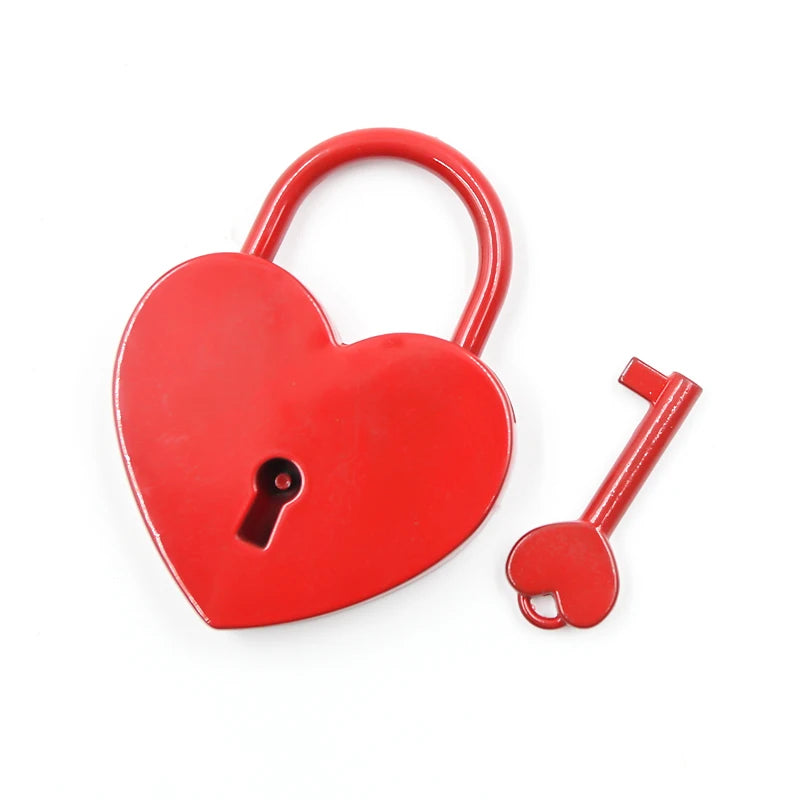 XMM-6034 Happy Cute Heart Shape Padlock Skeleton Key Lock For Wedding Valentine Day Romantic Gift Various Color Custom Logo