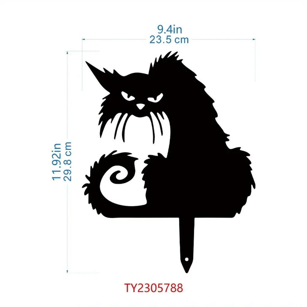 Outdoor Decorations Black Cat Metal Garden Stakes Outdoor Decorative Stakes Garden Metal Animal Statues Silhouette Animal Stakes