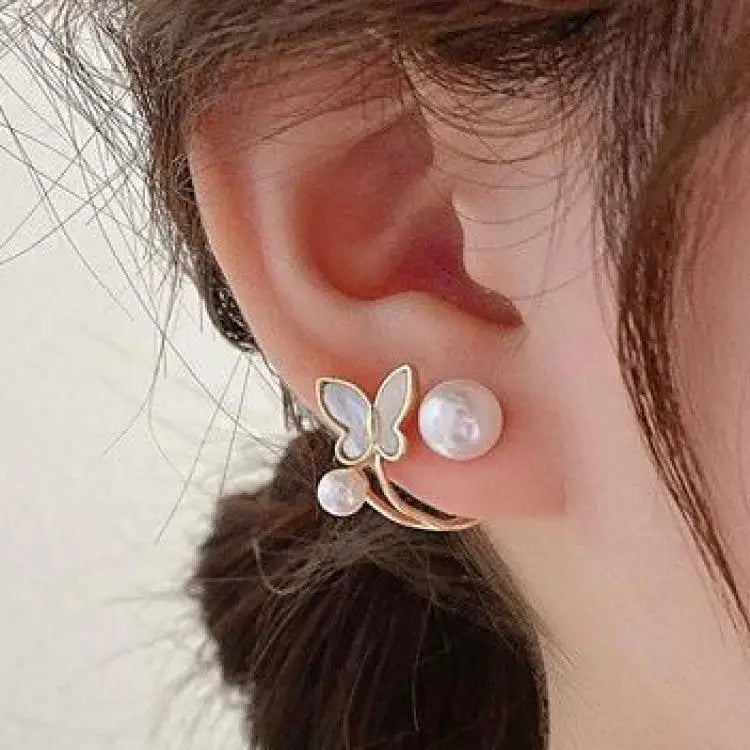 925 Silver Needle Green Crystal Butterfly Drop Earrings For Women Korean Jewelry 2024 Trending Fairy Luxury Women's Earrings New