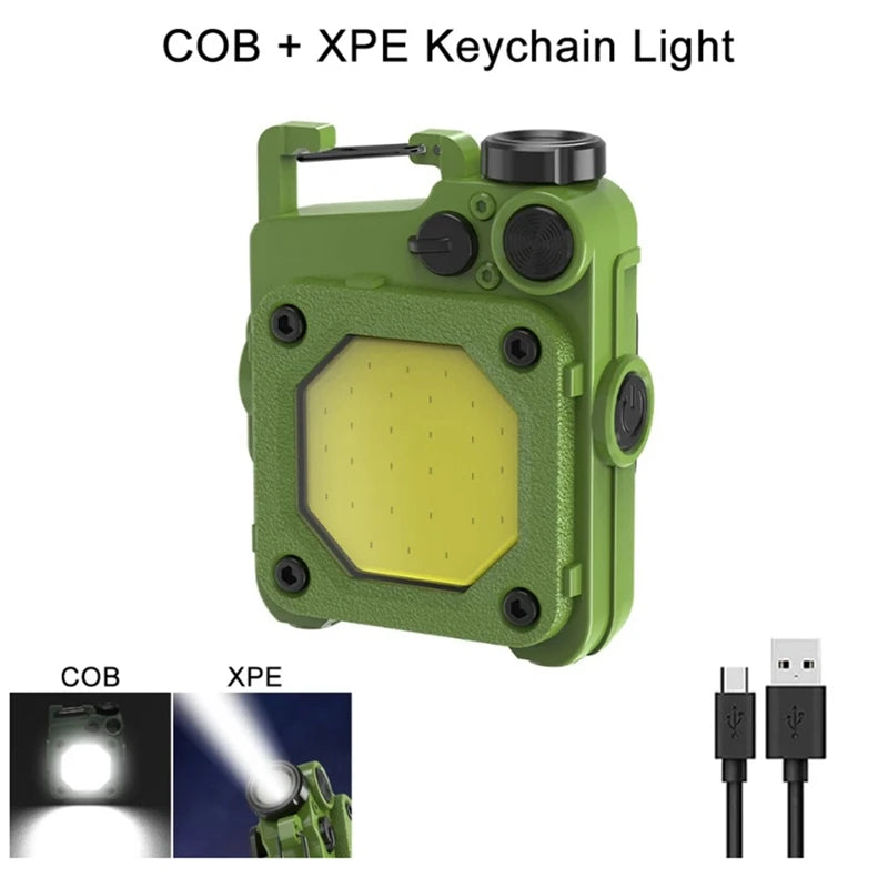 Tragbare Mini-Schlüsselanhänger-Taschenlampe, wiederaufladbare LED-Taschenlampe, Schlüsselanhänger-Licht für Outdoor-Wanderungen, Camping-Laterne, eine langlebige 