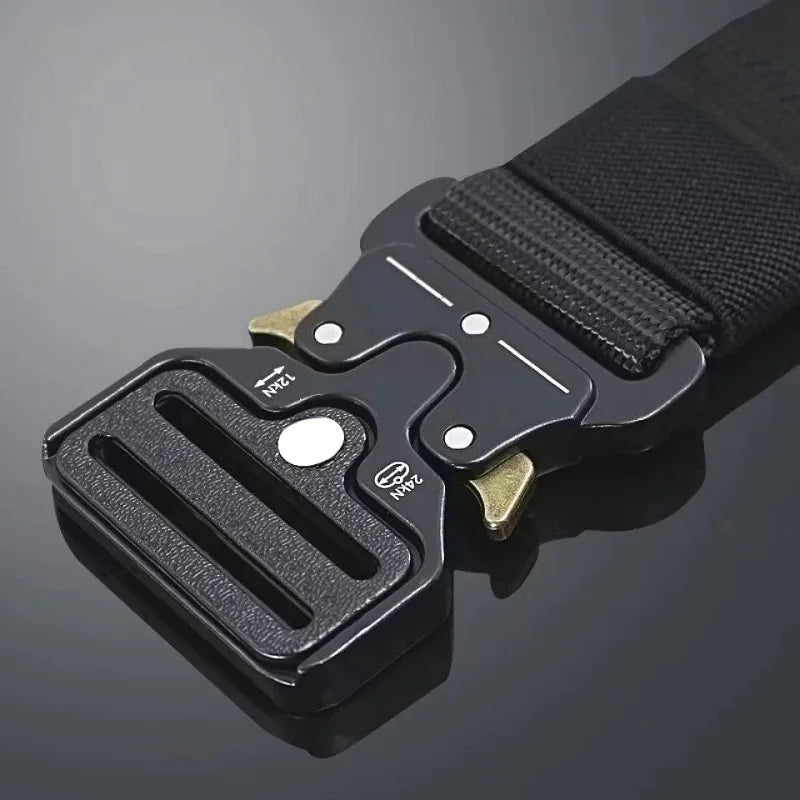 Luxus-Herrengürtel Army Outdoor Jagd Taktischer Multifunktions-Kampfüberlebensgürtel Hochwertiges Marine Corps Canvas für Nylongürtel 