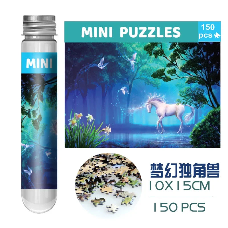 150pc Mini Test Tube Puzzle Pieces Micro Jigsaw Test Tube Tiny Puzzle Challenging Children Creative Puzzle Game Gifts