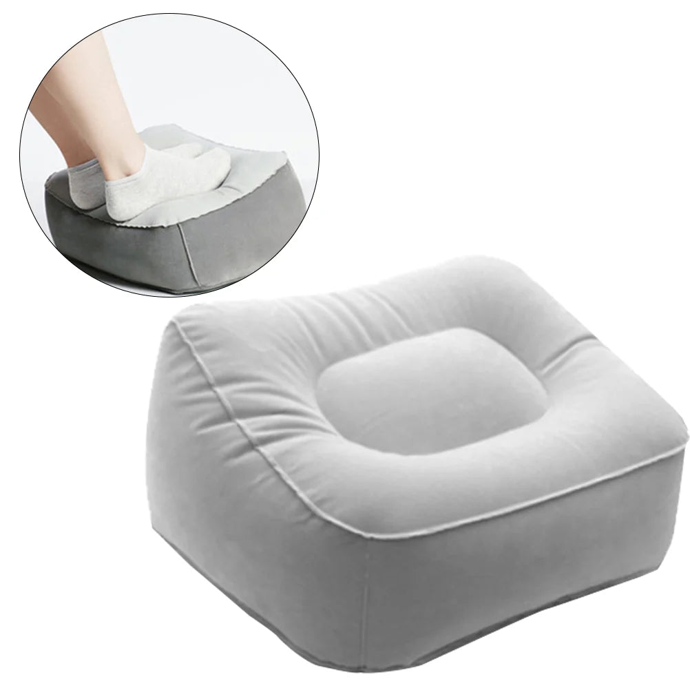 2 Pcs Inflatable Leg Pillow Comfortable Foot Rest for Airplane Train Car Office Home Travel Portable Reduces Leg Swelling
