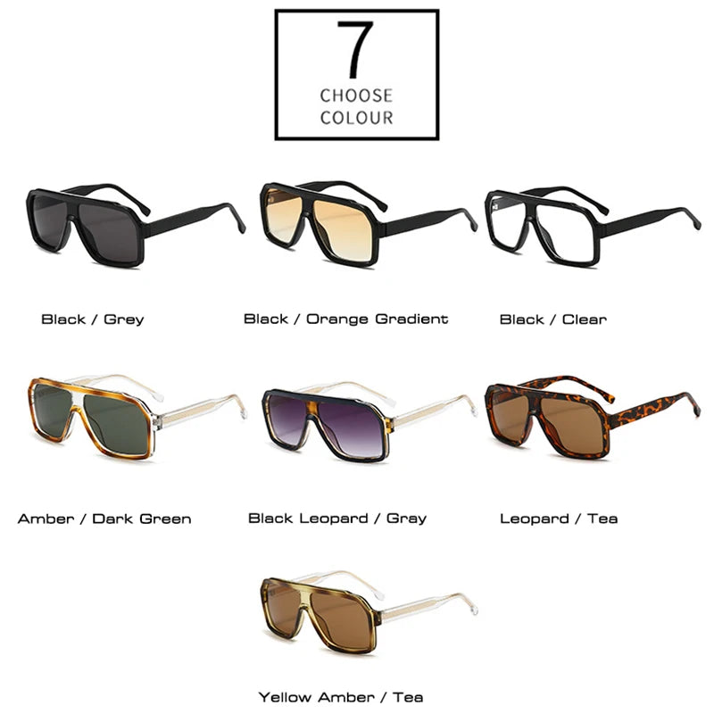 SO&EI Retro Men Pilot Sunglasses Fashion Gradient Women Luxury Shades UV400 Outdoor Driving Square Sun Glasses