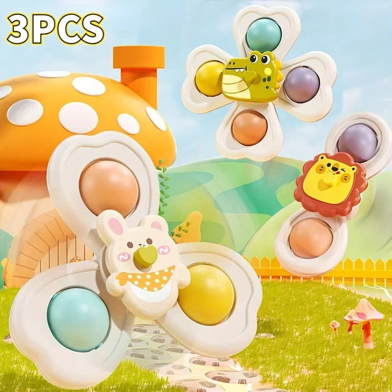 3 STÜCKE Saugnapf Spinner Spielzeug Baby Bad Lustiges Spiel Lernspielzeug Für Kinder Mädchen Jungen Säugling Sensorischen Stressabbau Geschenk 