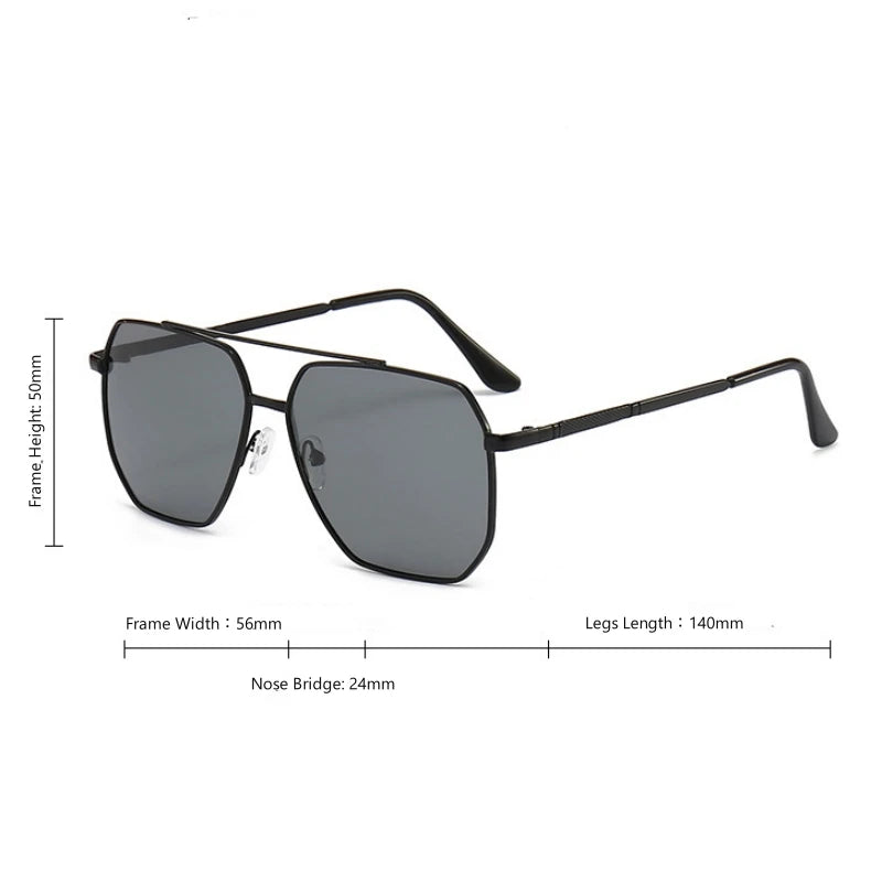 Classic Pilot Polarized Sunglasses Men Luxury Metal Black Aviation Sun Glasses Male Fashion Driving Vacation Shades UV400