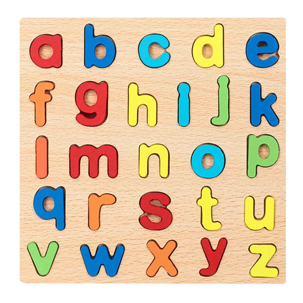 Colorful Alphabet Number Wooden Puzzles Kids Intelligent Matching Game Preschool Children Early Educational Toys