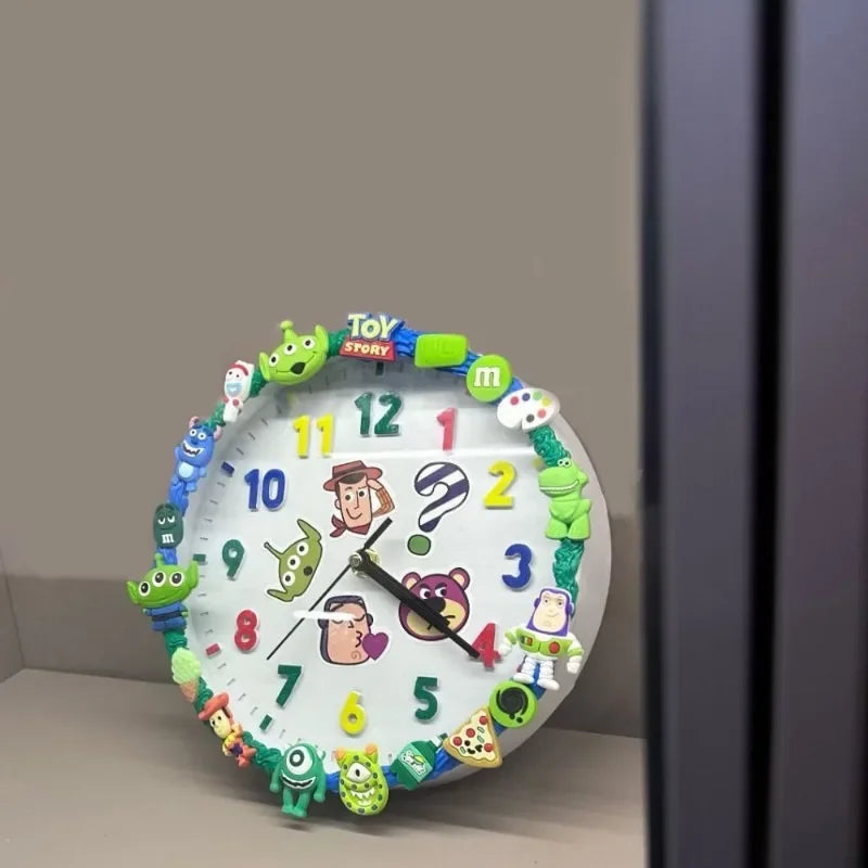 Disney Toy Story student handmade creative transformation cartoon cream glue decorative wall clock cute ornaments birthday gift