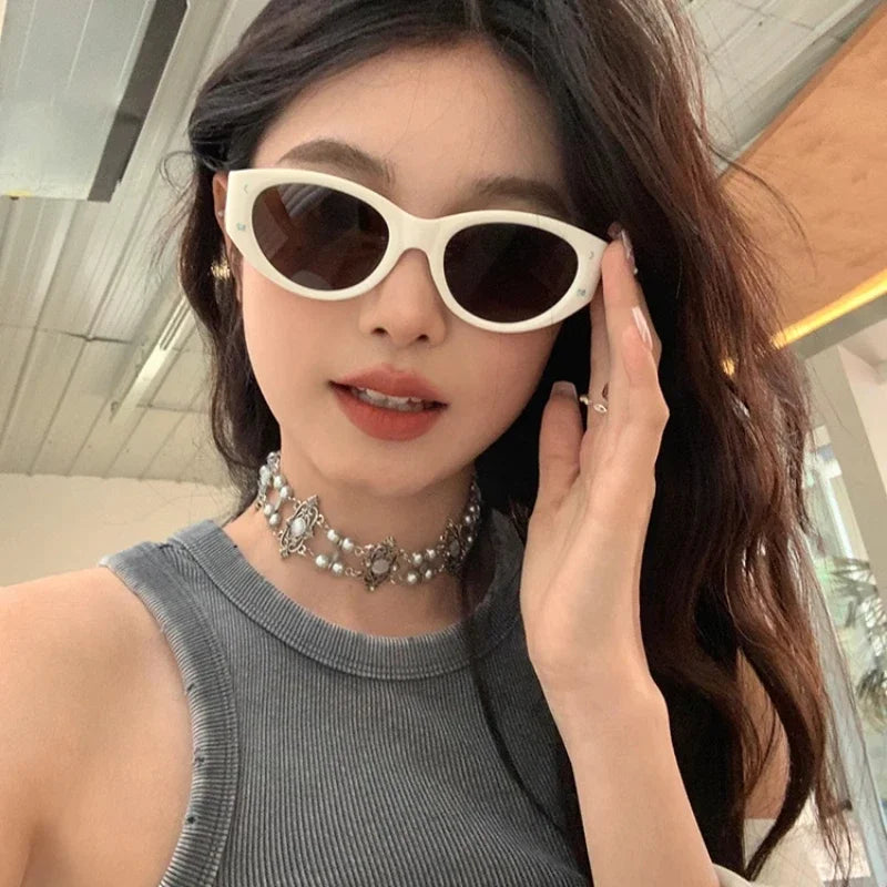 نظارات شمسية صغيرة مربعة الشكل بتصميم عين القطة من Y2K للنساء والفتيات نظارات شمسية عصرية نظارات شمسية للرجال نظارات شمسية رياضية بانك 