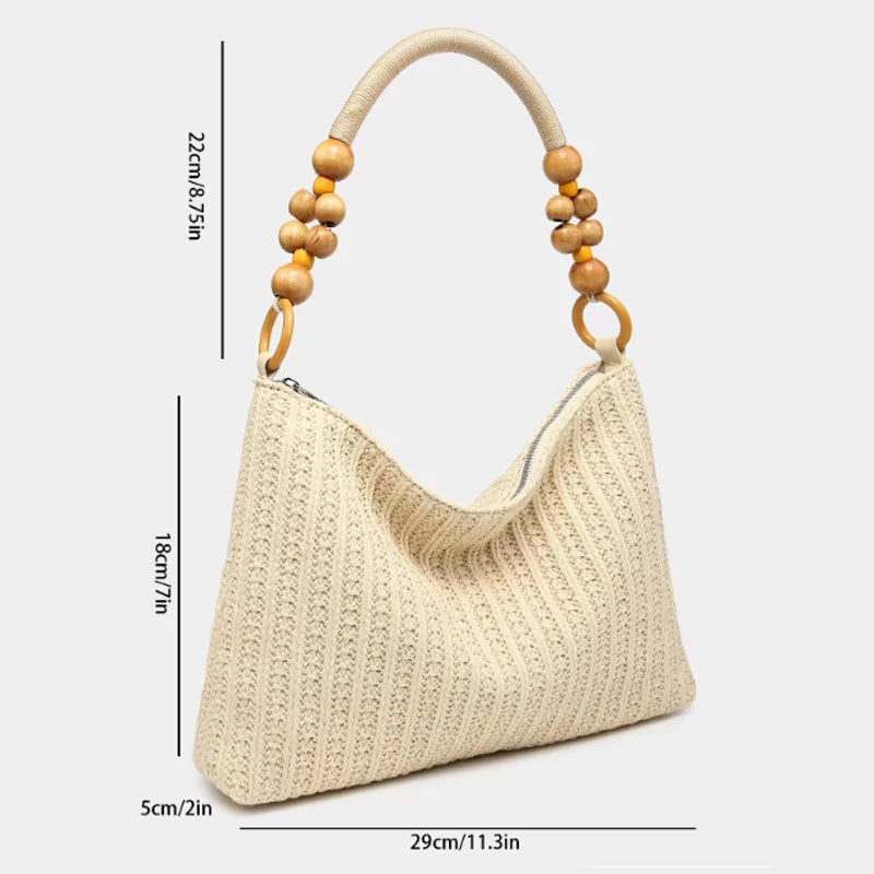 Fashion Striped Straw Large Tote Bag Casual Paper Woven Women Handbag Handamde Summer Beach Shoulder Bags Big Bali Shopper Purse
