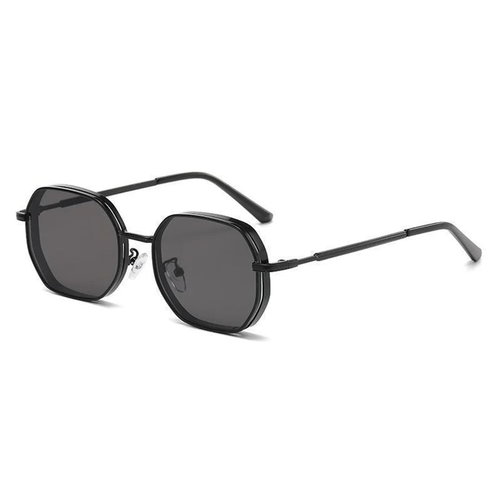 Vintage Metal Polygon Sunglasses Women Men Fashion Gradient Glasses Brand Designer Uv400 Shades Eyewear Driving Fishing Goggles