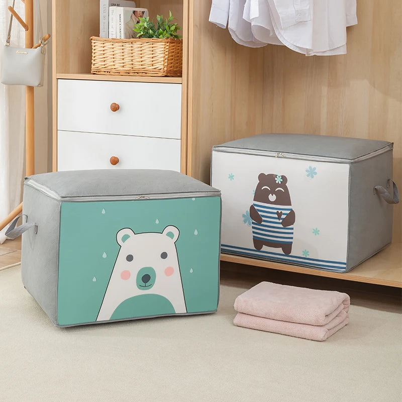 1 Stück Aufbewahrungstasche für Kleidung mit großer Kapazität und verstärktem Griff für Decken und Bettwäsche, faltbar, mit Reißverschluss 