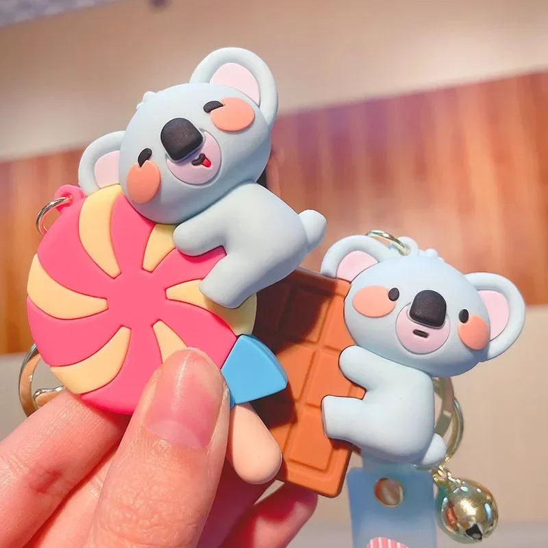 Cute Cartoon Dessert Koala Keychain Doll Bag Pendant Wholesale Gifts for Kids Friends Accessories Key Holder Tag