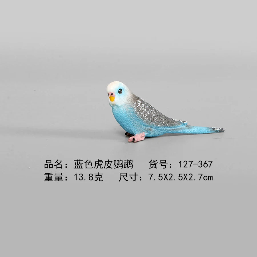 Simulation Animal Models Birds Figurine Parrots Owls Otriches Turkey PVC Plastic Models,Hand Painted Collection Toys For Kids