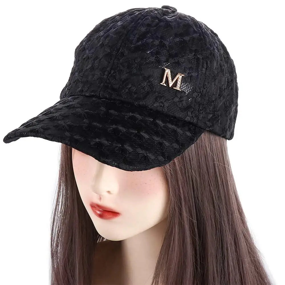 Adjustable Fashion Outdoor Women Girls Hip Hop Visors Cap Flower Baseball Cap Mesh Hat Lace