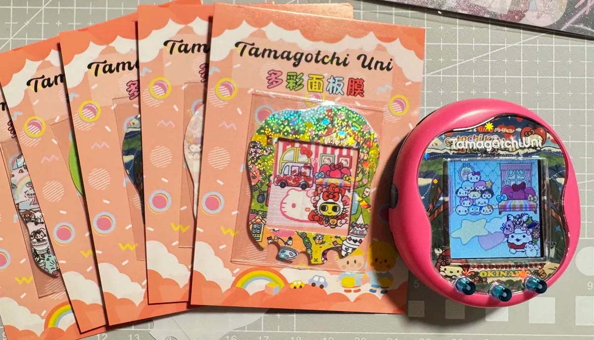 Sanrio Tamagotchi Uni Faceplate Silicone Protective Film Kawaii Sticker Cute Hellokitty Tamagotchi Protective Ornament Gifts