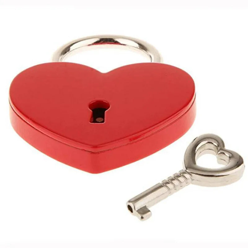 XMM-6034 Happy Cute Heart Shape Padlock Skeleton Key Lock For Wedding Valentine Day Romantic Gift Various Color Custom Logo