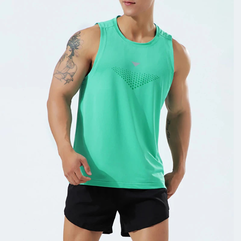 (M-3XL) سترة رياضية سريعة الجفاف للرجال للجري وكرة السلة وفضفاضة بمقاس كبير وقمصان رياضية بدون أكمام للتمرين 