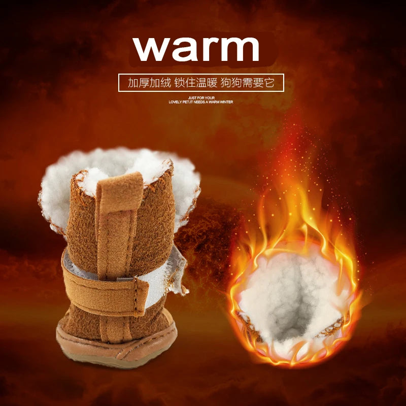 Pet Dog Winter Shoes Snow Booties Socks Waterproof Rubber Anti-slip Shoes For Small Medium Dogs Cats Puppies Footwear Pet Shoes