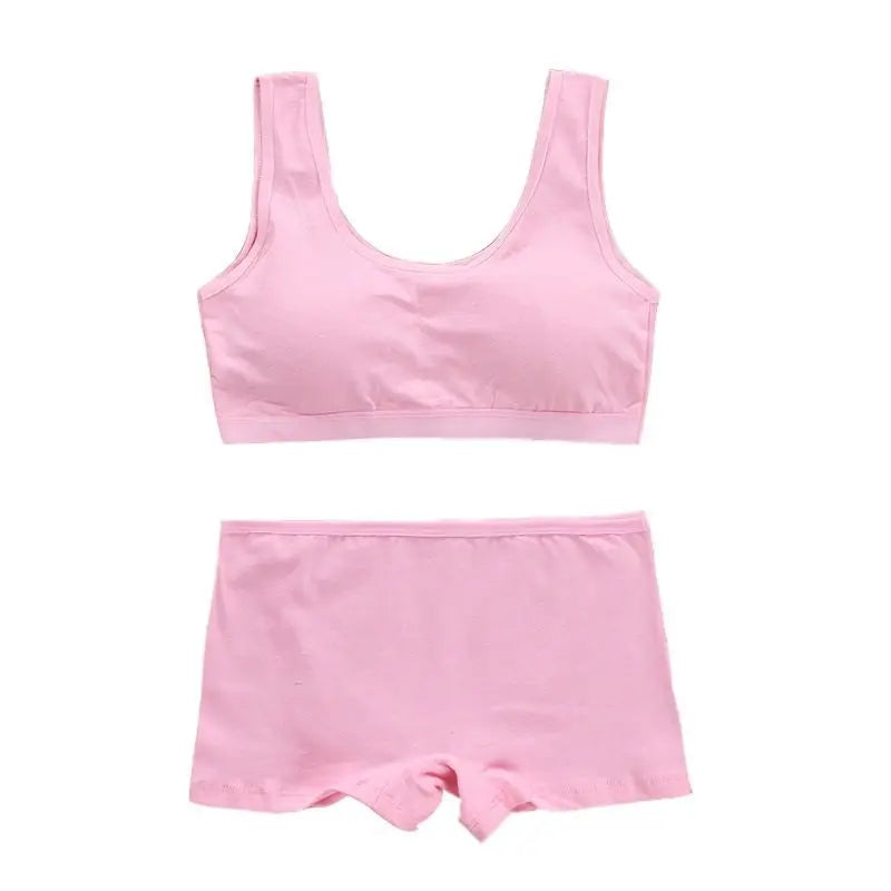 Training Bras Girls Teenage Underwear Set Cotton  Girls Topic Panties 8-14 Y