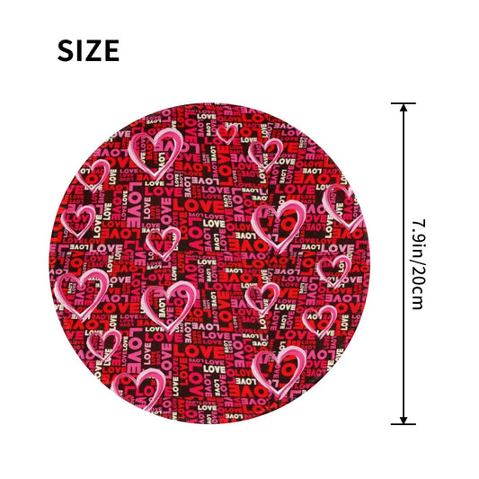 Red Heart Print Mouse Pad Cute Valentines Day Waterproof Mousepad Gaming Accessories For Notebook Computer Aesthetic Mouse Mats