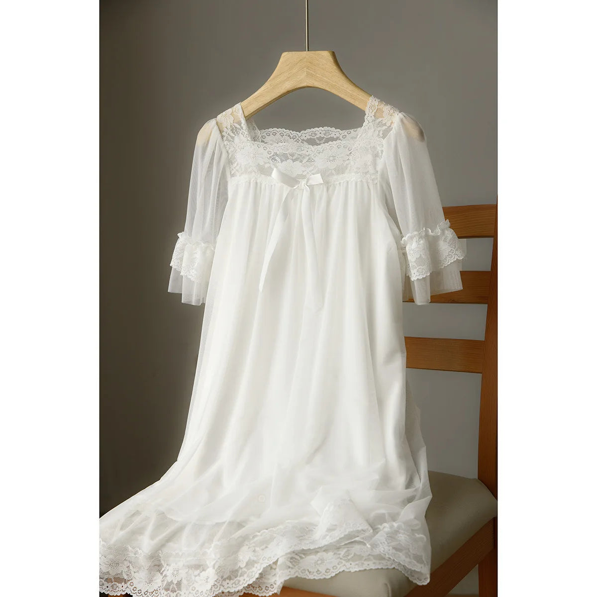 Baby Girl Princess Cotton Lace Night Robe Summer Toddler Teens Child Pajamas Dress Bow Baby Home Suit Child Clothes 3-14Y