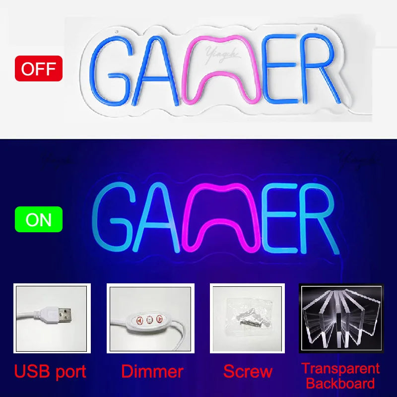 لافتة نيون LED للبيتزا، حرف ديكور بيتزا، مصباح إضاءة ليلية مخصصة للمطاعم والمطابخ والمتاجر، قابس USB مع جهاز تعتيم 