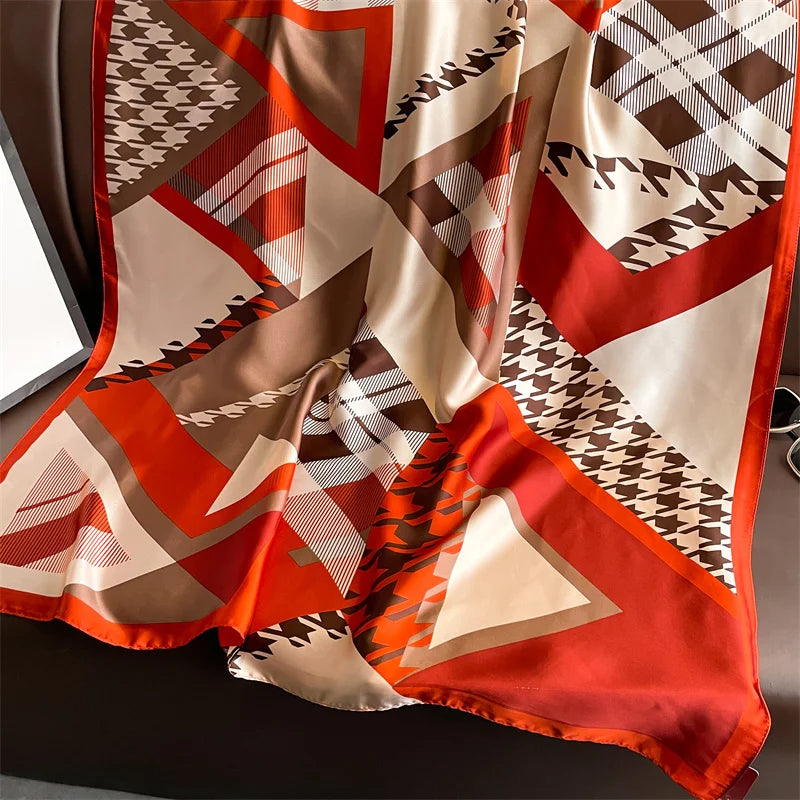 New 180 * 88cm Classic Silk Scarf for Women's Messy Office Women's Big Fashion Printed Beach Headscarf Shawl Scarf 2025