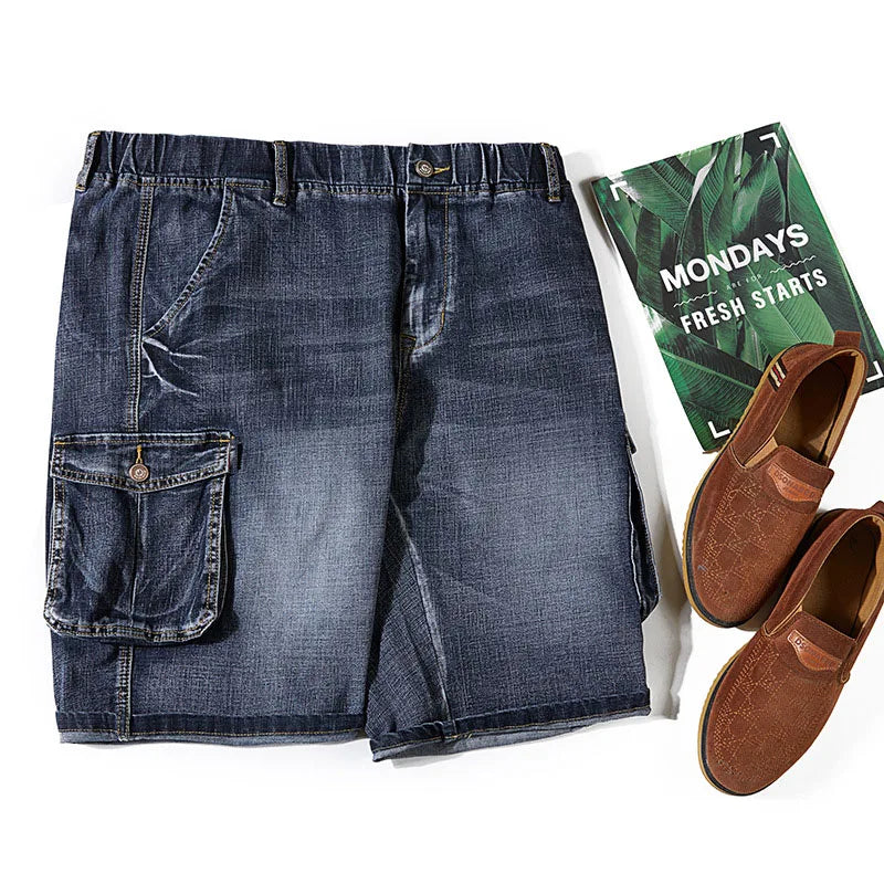 Neu Mode Plus Größe Jeans Shorts Männer Casual Lose Baggy Cargo Short Denim Streetwear Sommer 