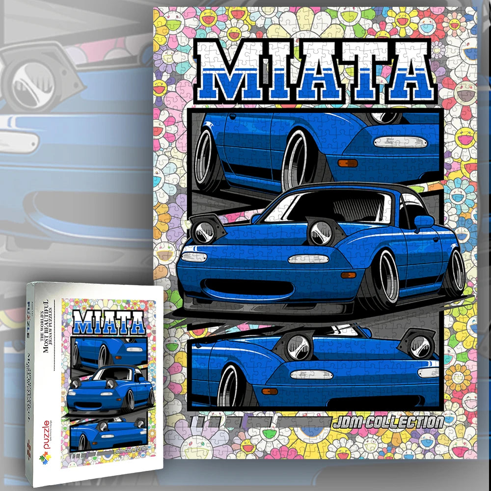 Jigsaw Puzzle 1000 Pieces White Card Paper Assembling Car Models Ducational Lntellectual Decompressing Children Dine Party Gift