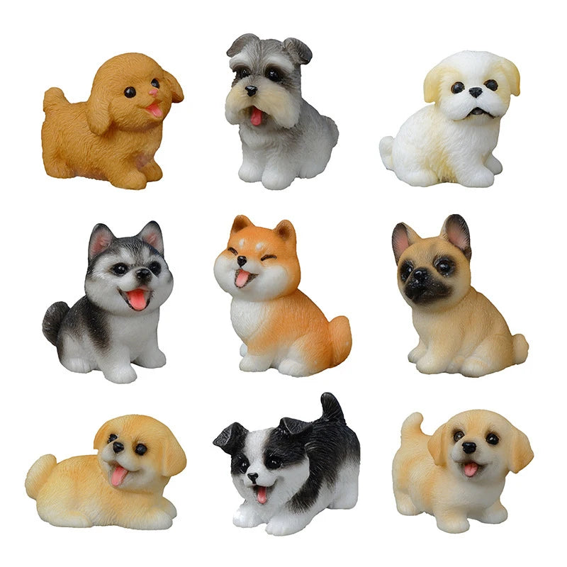 Resin Craft Miniature Figure Tiny For Garden Decortion Cute Small Dog Animal Ornament