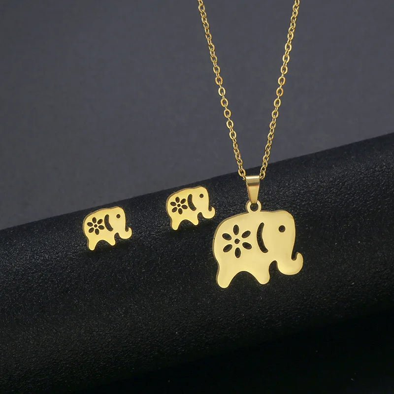 10 PiecesHip Hop Personalized Accessories Stainless Steel Necklace Fashion Jewelry Set for Women Smooth Geometric Design