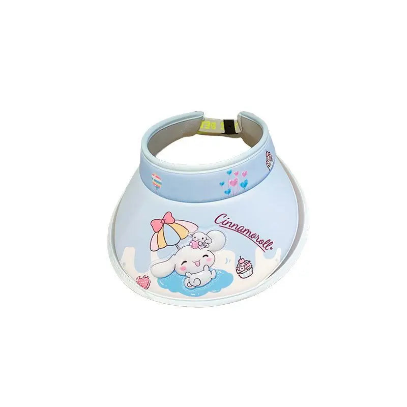 Original Hello Kitty Sanrio Kuromi Stitch Child Hat Cartoon Sun Hat Summer Sun Protection Anti-UV Empty Top Sunhat Girls Gifts