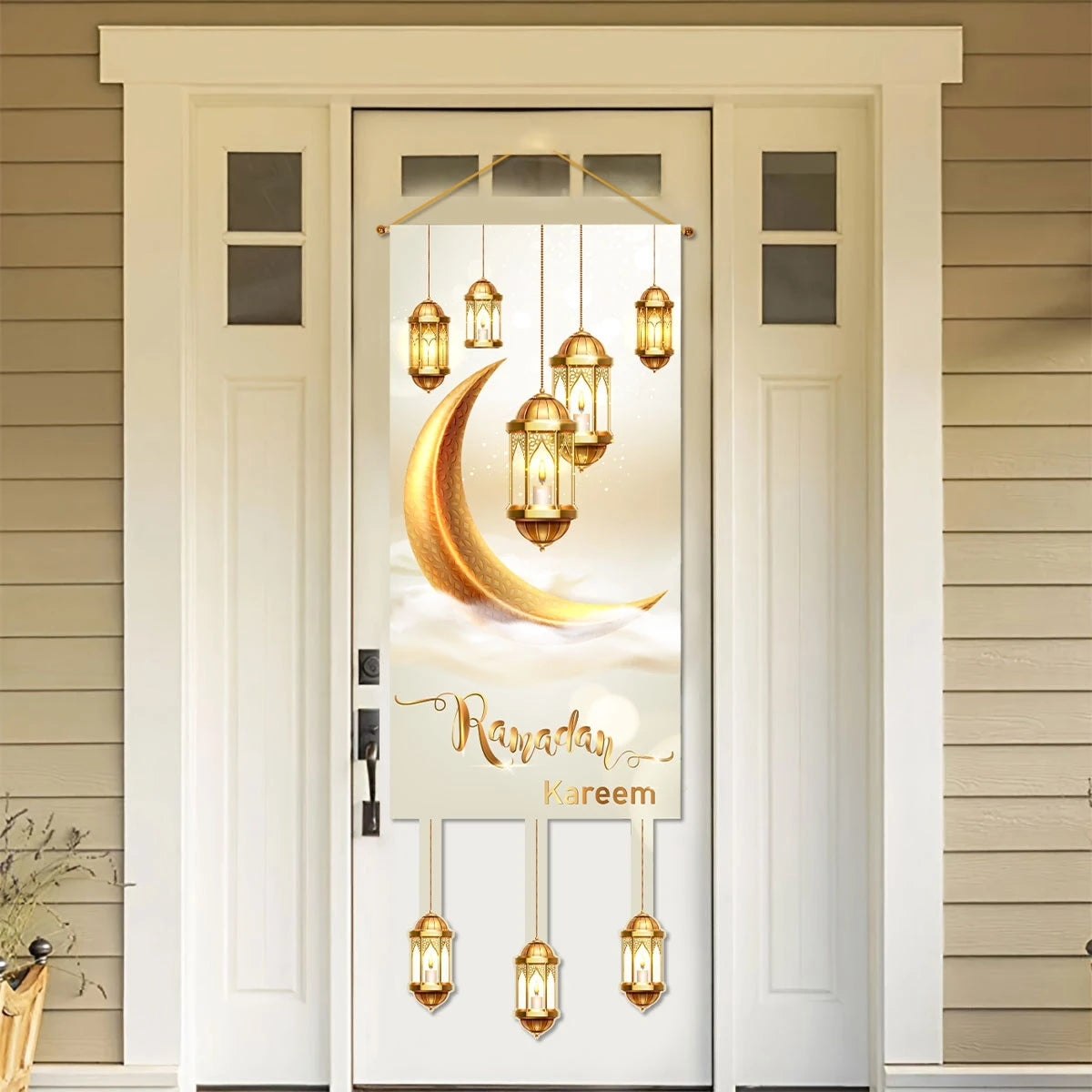 Ramadan Hanging Flag Ramadan Kareem Decoration For Home 2025 Aid EID Mubarak Muslim Islamic Festival Eid Al-fitr Party Supplies