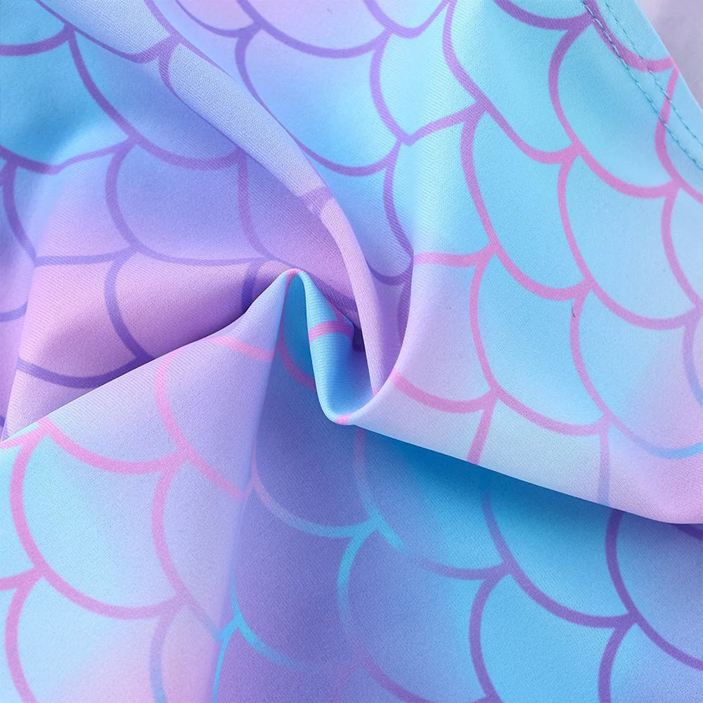 The Little Mermaid Girls Swimsuit One-Piece Bathing Suit Children Dresses Summer Swimwear Beach Suit Kid Wear Mermaid Fish Scale