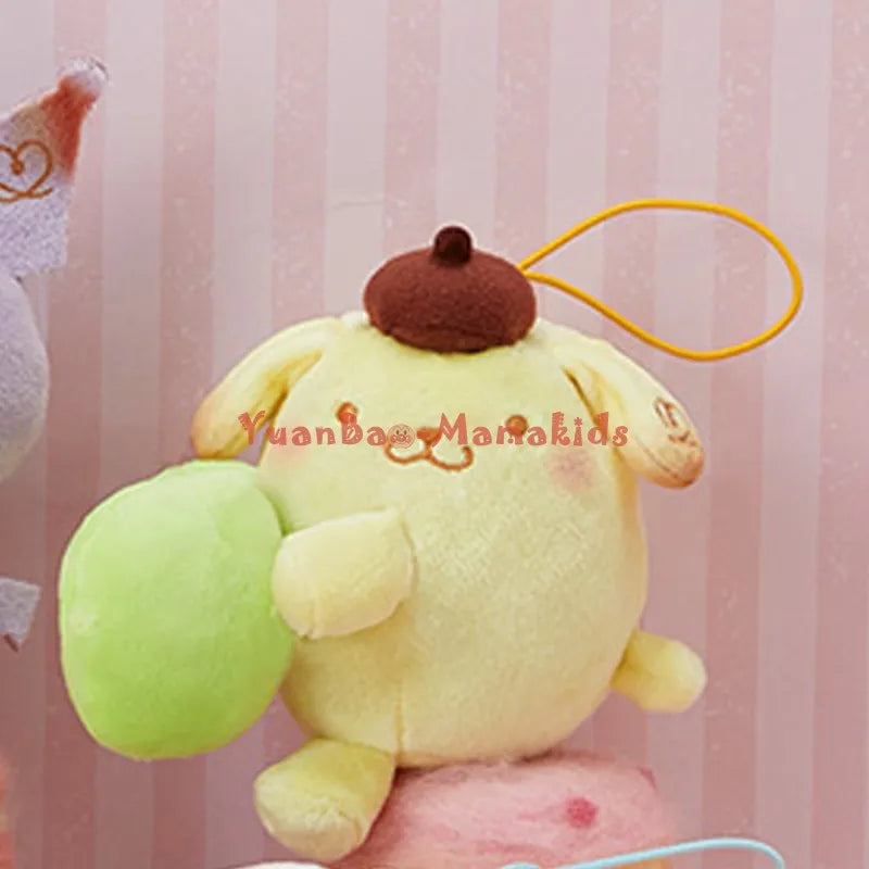 Japanische Original Sanrio Cotton Candy Plüschpuppe Melody Kuromi Cinnamoroll Pompom Purin Pochacco Anime Spielzeug für Kinder Anhänger 