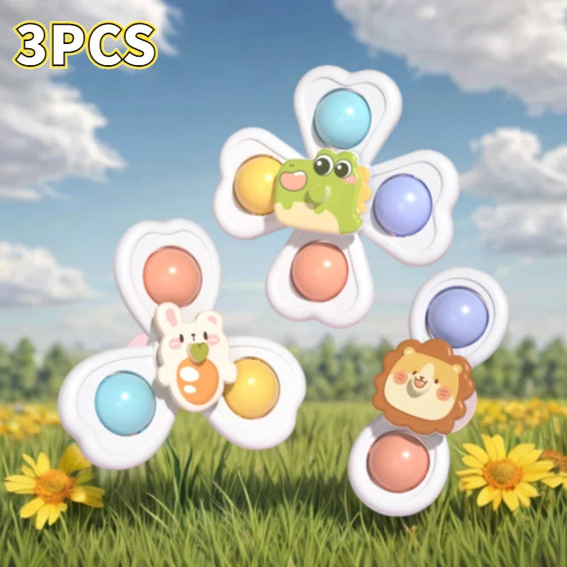 3 STÜCKE Saugnapf Spinner Spielzeug Baby Bad Lustiges Spiel Lernspielzeug Für Kinder Mädchen Jungen Säugling Sensorischen Stressabbau Geschenk 