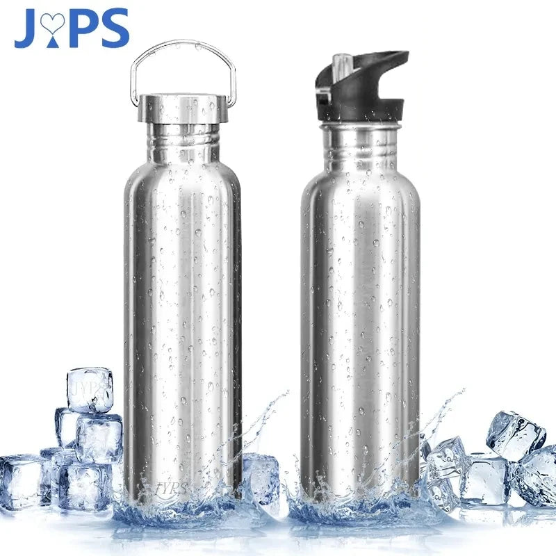 500/750/1000 ml Edelstahl-Wasserflasche mit Strohhalm, Sport-Wasserflasche, Kaltwasserflasche für Fitnessstudio, Radfahren, Wandern, Trinkgeschirr 