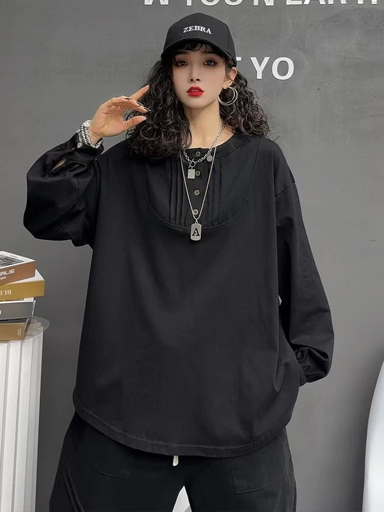 Max LuLu Designer Fashion Clothes Womens Spring Loose Vintage O Neck Tee Shirts 2025 Ladies Casual Classic Harajuku Cotton Tops