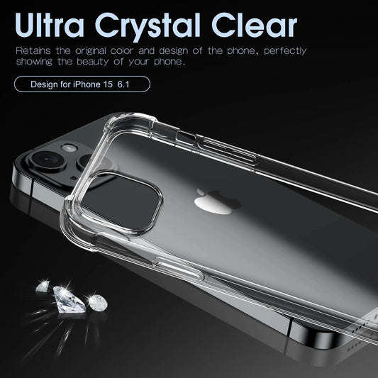 Shockproof Clear Phone Case For iPhone 15 13 11 12 14 Pro Max Plus Mini X XR XS Soft Silicone Protection Transparent Accessories