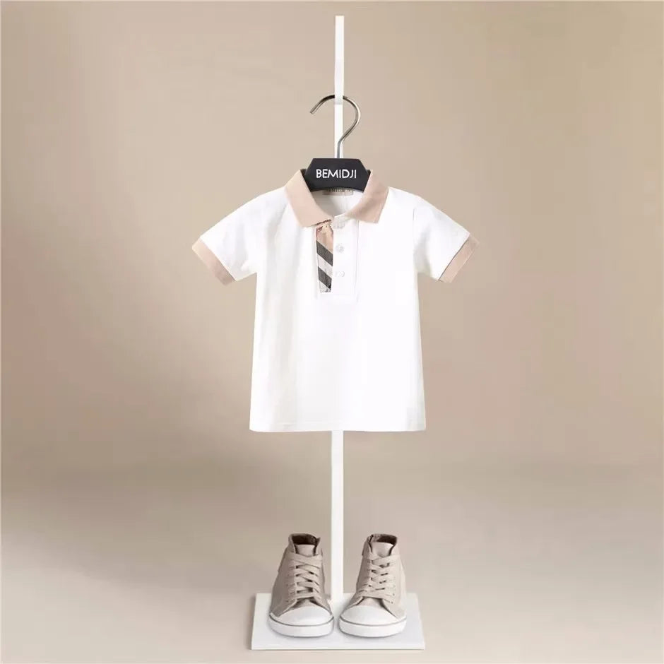 Short Sleeve Polo Shirts For Boys Summer Cotton Stripe Kids Polo Shirts Boys Teenager School Uniform Boy Clothes Age 1-9years