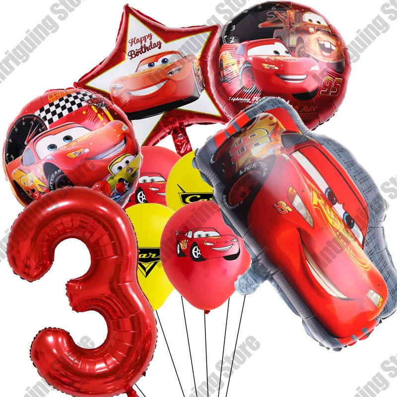 Disney Cars Lightning McQueen 32" Number Balloon Set   Baby Shower Supplies Birthday Party Decorations Kids Toy Gifts Air Globos