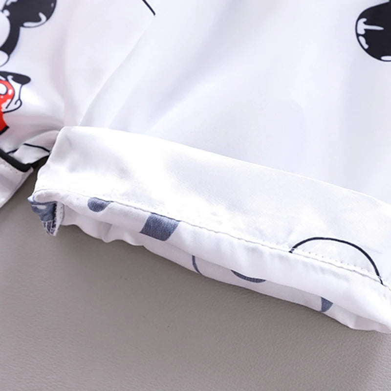 Children Summer Boys Girls Kids Clothing Sets Suit Sleepwear Short Sleeve Disney Mickey Cartoon Baby Pajamas